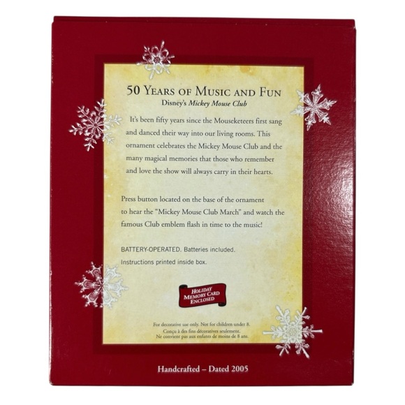 Disney Hallmark 50 Years Of Music & Fun Christmas Ornament Mickey Sound Light - Picture 3 of 5